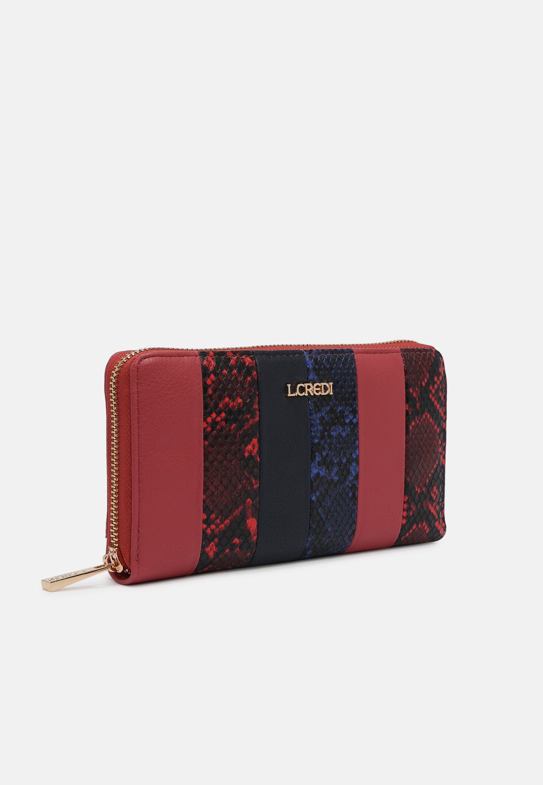 Leonora Portemonnaie Damen blau / rot - L.Credi Munich
