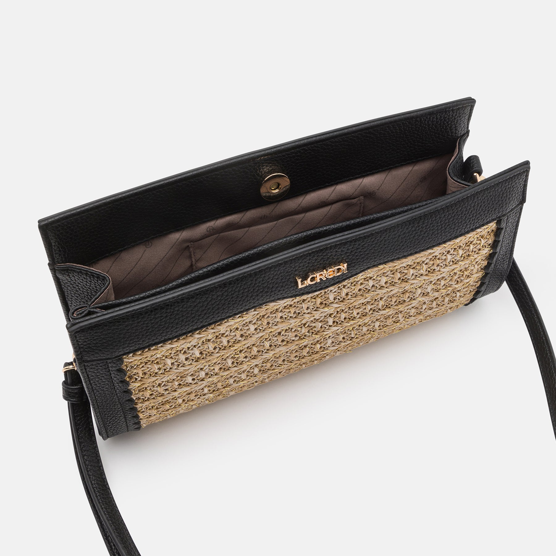 Oneka Clutch beige schwarz - L.Credi Munich