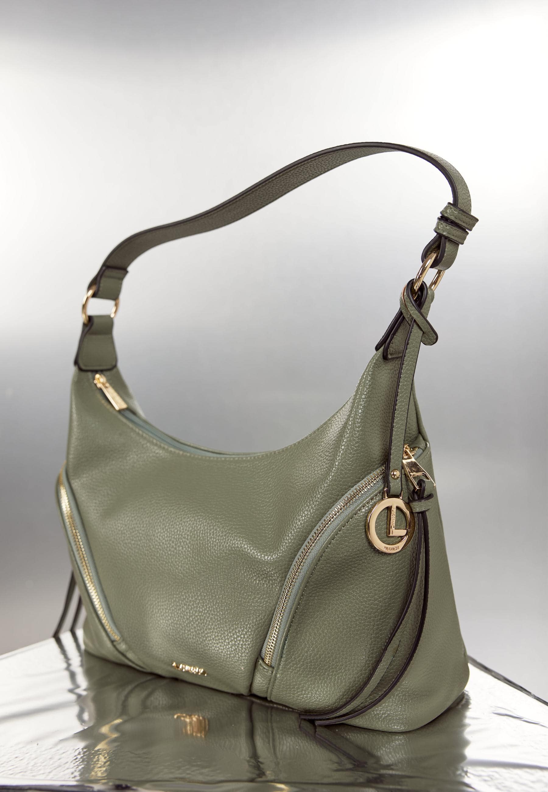 Hobo Tasche Kunstleder mit Reissverschluss