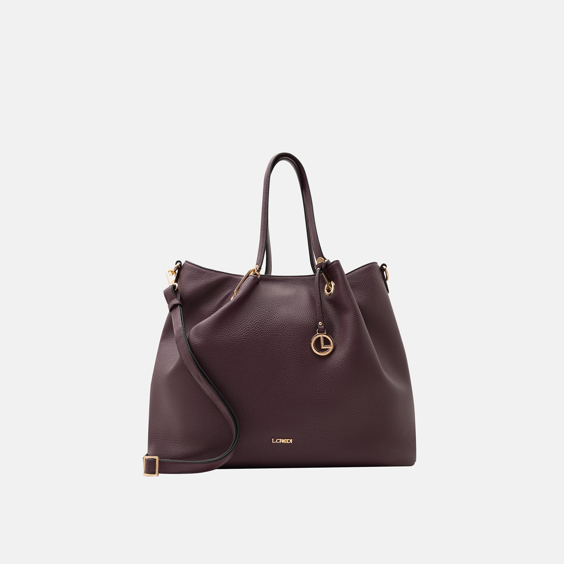 L. Credi Ebony Shopper dark plum