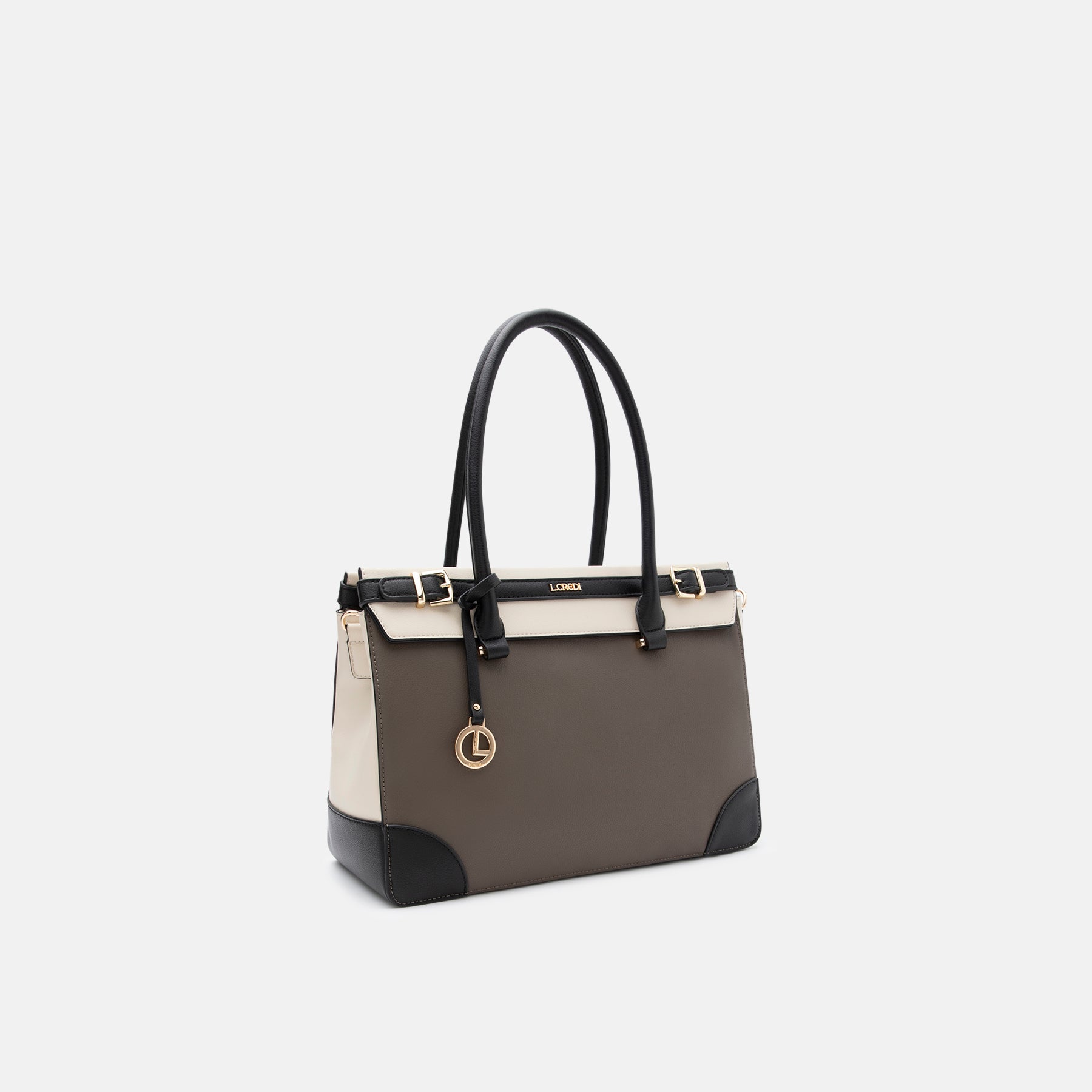 Plamena Henkeltasche dark taupe multi - L.Credi Munich