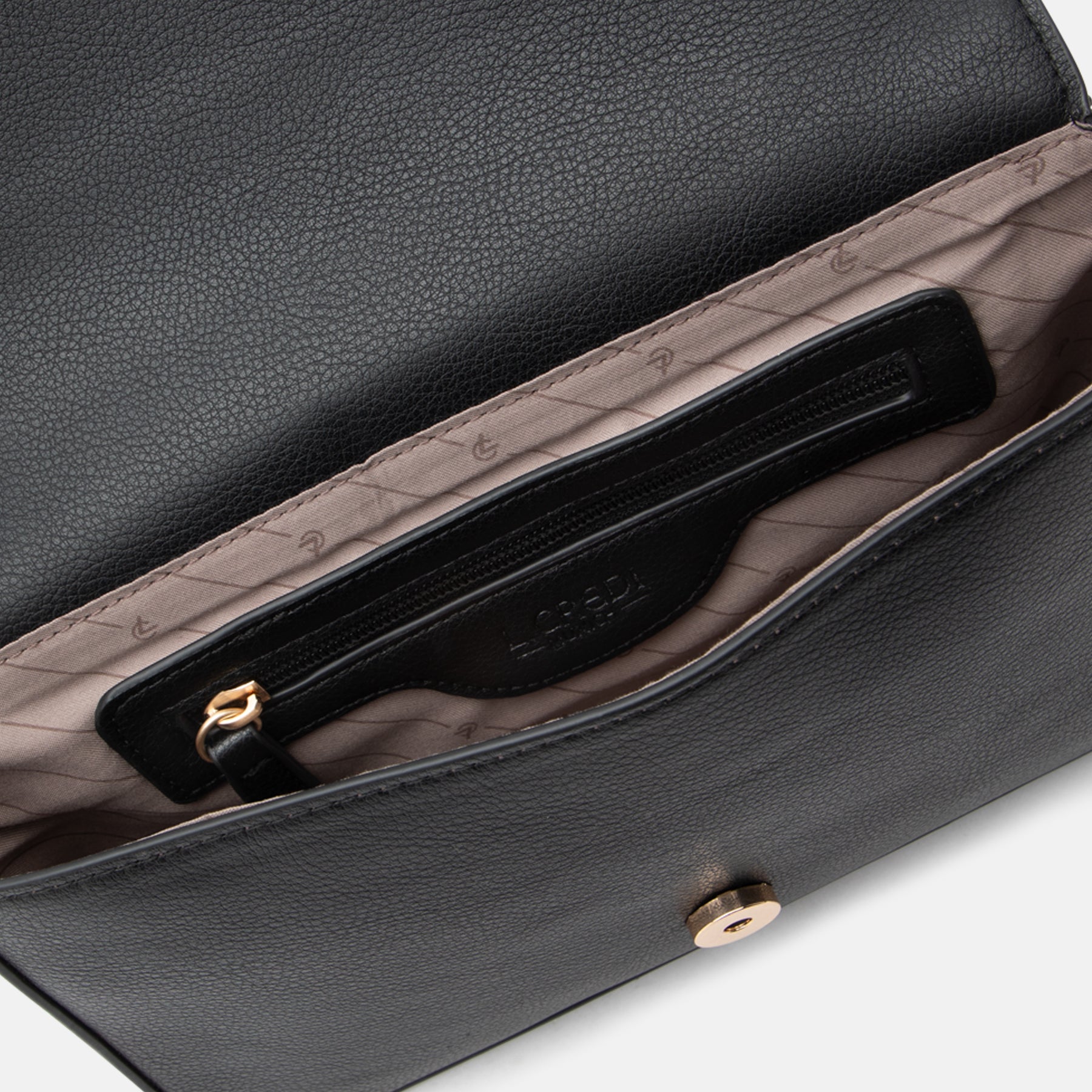 Umhängetasche schwarz/ beige Regina Serie - L.Credi Munich