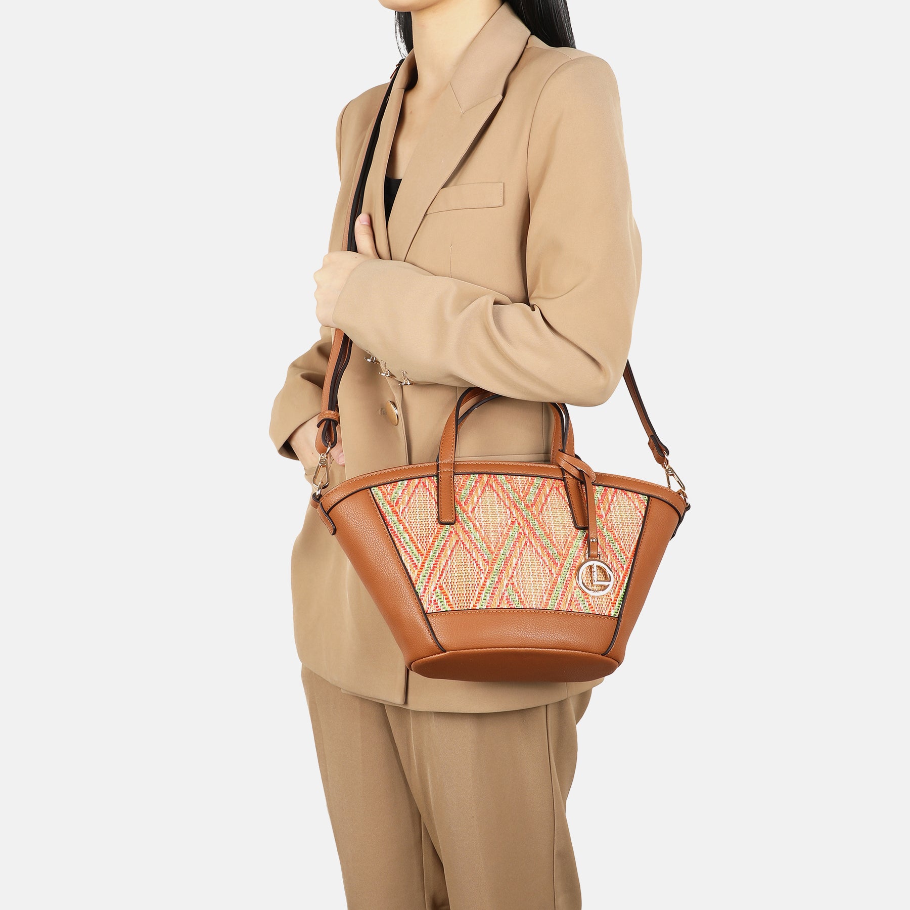 Henkeltasche T-Cognac Regina Serie